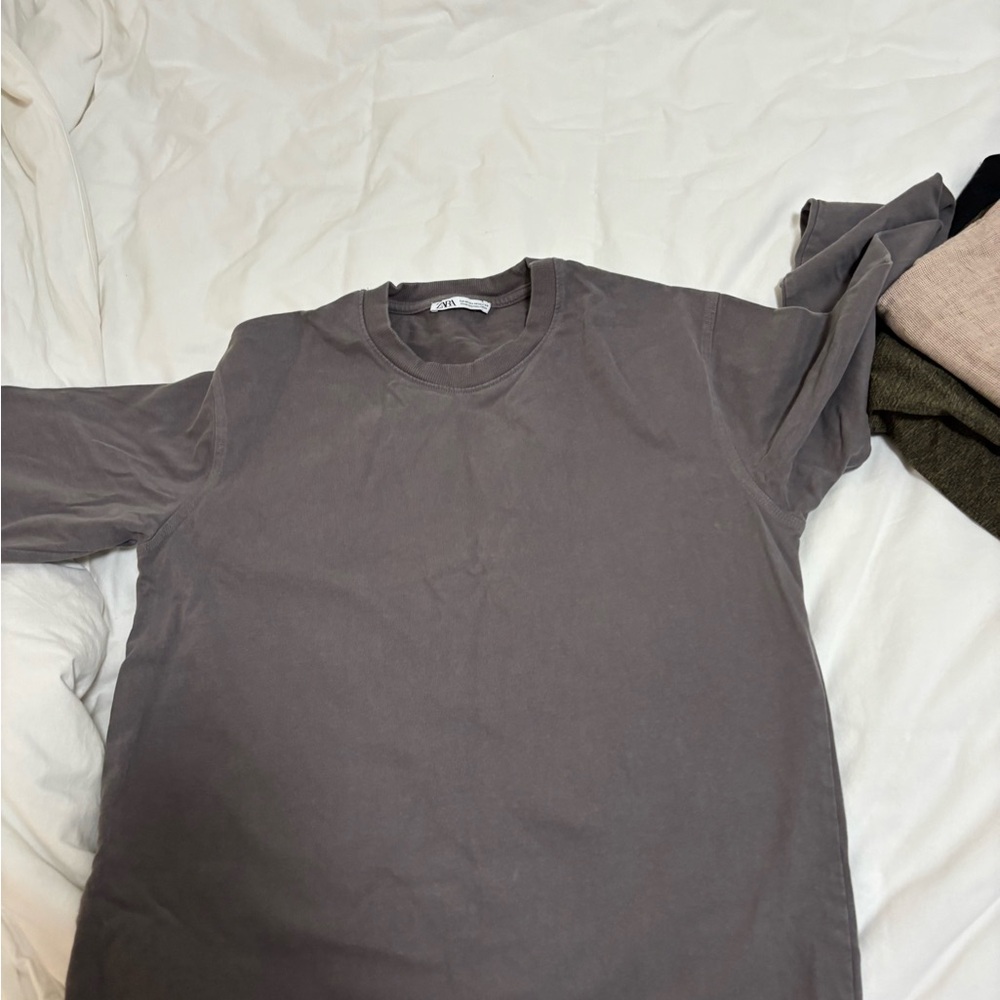 Zara Gray Long Sleeve Tee